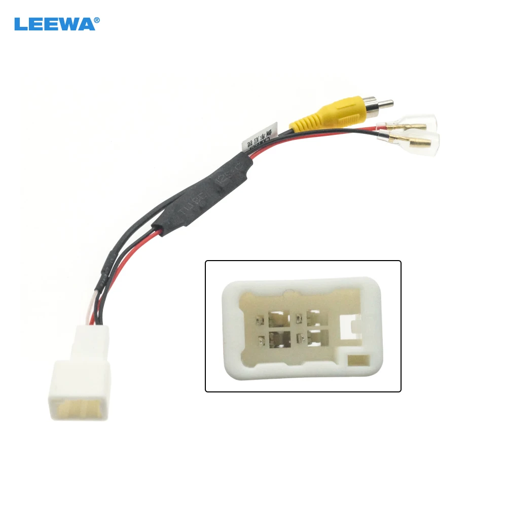 LEEWA Auto 4-pin Reverse Kamera Ausgang Video Adapter Verdrahtung Kabel Für Toyota Original Fabrik Auto Kamera Video ausgang # CA7616 Image