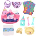 Baby Puppe Windel Tasche mit Fütterung Zubehör Set für Reborn Baby Puppe 14 - 16 Zoll & 12-18 zoll