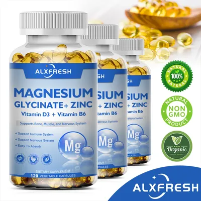 Magnesium glycinat ergänzung 500mg mit Zink Vitamin D3 B6 Unterstützung mit hoher Absorption für