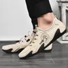 Herren Freizeit schuhe Leder Mode Turnschuhe hand gefertigte atmungsaktive Slipper Boots schuhe plus Größe 38-48 Fahr schuhe
