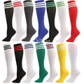 Unisex Compression Socken Fußball Socken Nicht-slip Lange Rohr Knie Hohe Strümpfe Socken Gestreiften