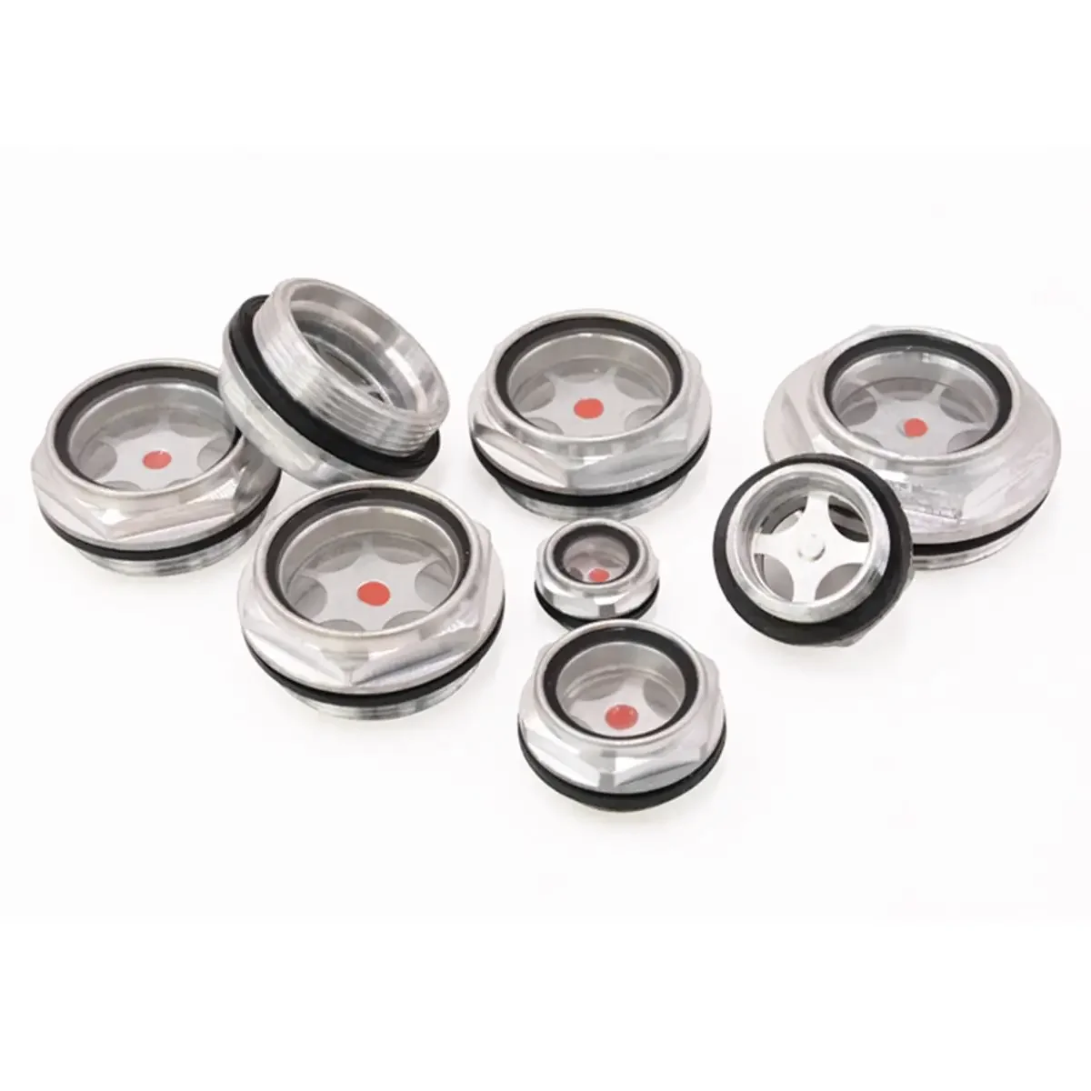 M12/14/16/20/22-M60 Metrisches männliches Aluminium-Ölschauglas für Fenster, Verwendung für Luftkompressor-Drehmaschine Image