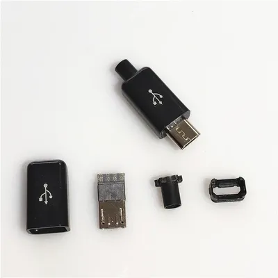 10 Sätze Micro USB 4-polige 5-polige Stecker Stecker schwarz weiß Schweiß daten otg Line Interface