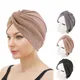 Neue Frauen twist Knoten Turban Elastische Chemo kappe Hijab Motorhaube Headwear Beanie Kappe Hut