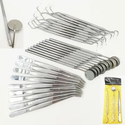 9 set Dental Spiegel Kit Zahnmedizin Labor Mund Spiegel Zahnärzte Pick Werkzeug Zähne Scaler