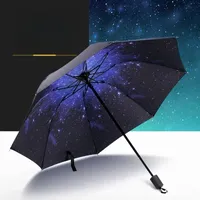 3-fach schwarzer Stern Regenschirm Frauen Regenschirm männliche Falt schirme für Regen und Sonne