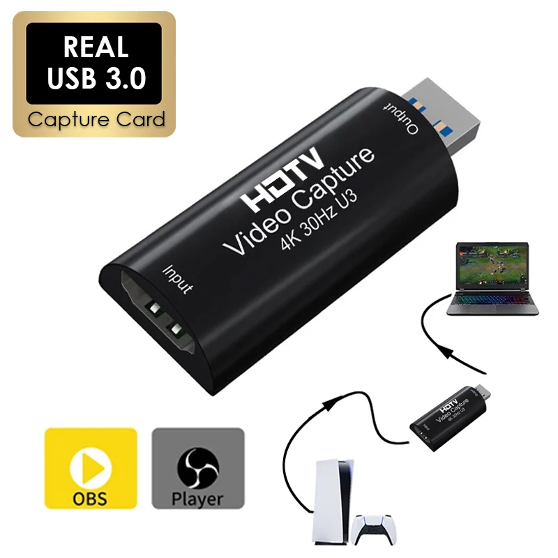 4K 30HZ MS2130 Echt USB 3,0 HDMI-kompatibel Video Capture Karte Spiel Aufnahme Box 1080p 60fps live-Streaming für PS4 Ps5 Schalter Image