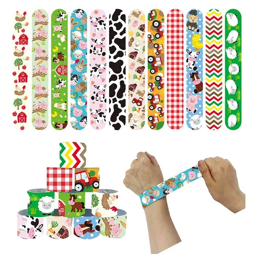 Bauernhof Tiere Slap Armbänder Bauernhof Party Geschenke Cartoon Tiere Huhn Kuh Armbänder Kinder