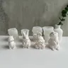 Kaninchen Kerzen form DIY Aroma therapie Gips Silikon form Gips sitzen und schauen auf sitzende
