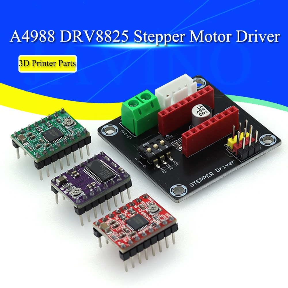 3D-Druckerteile A4988 DRV8825 Schrittmotortreiber mit Kühlkörper für SKR V1.3 1.4 GTR V1.0 RAMPS 1.4 1.6 MKS GEN V1.4 Board Image