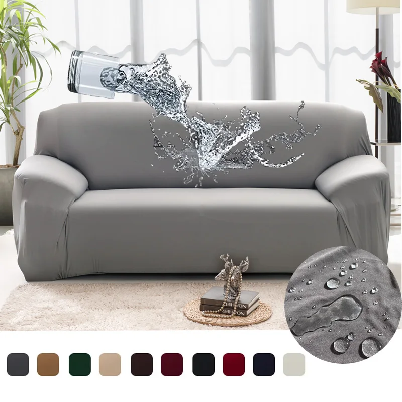 1/2/3/4 Sitze Sofa Couch Cover Wasserdichte elastische Ecksofabezüge L-förmige Sofa Slip Cover Protector Bank Cover dünner Stoff Image