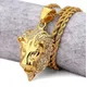 Mode Persönlichkeit Tier Lion Head Gold Farbe Persönlichkeit Dominierenden Anhänger Halskette für