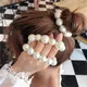 Frau Große Perle Haar Krawatten Mode Koreanische Stil Haarspangen Haarband Weisespitzeperlenhaarband