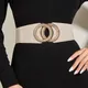 Korean Fashion Damen Verziert Elastischen Breiten Gold Gürtel Schnalle Kleid Pullover Pullover