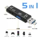 5 in 1 Multifunktions-USB 2 0 Typ C/USB/Micro USB/TF/SD-Speicher kartenleser otg Kartenleser Adapter