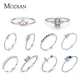 MODIAN 925 Sterling Silber Krone Blase Perle Regenbogen Stapelbar Ringe Für Frauen Dazzling Klar CZ