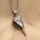 Vintage Herren Schmuck Edelstahl Halskette Männer Viking Pirate Symbol Crow Hawkbeak Anhänger Hip