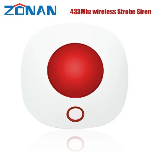 ZONAN SN10 433MHz Indoor Horn Sirene Drahtlose Blinkende Strobe Sirene Licht Sirene Für WIFI GSM