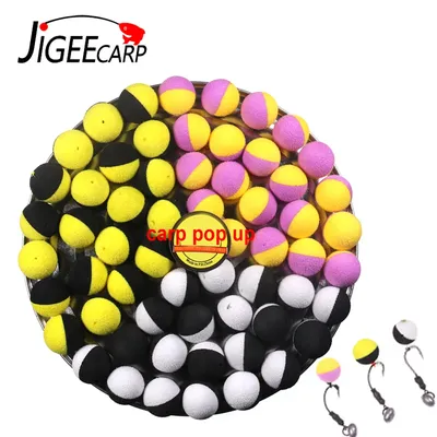 JIGEECARP 50/ 100PCS Karpfen Angeln Pop Up Boilies Köder Schaum Ball Karpfen Lockt Haar Rig Ronnie