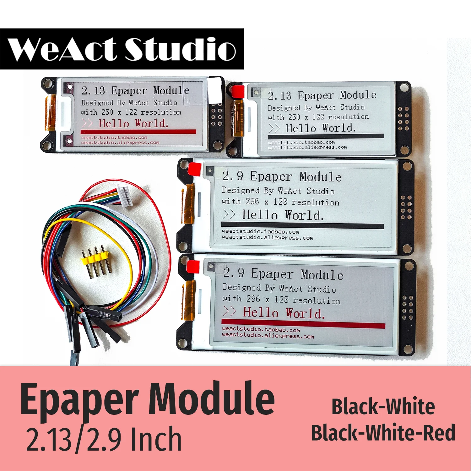 WeAct 2,9'' 2,13" 2,9 2,13 Zoll Epaper Modul E-Paper E-Ink EInk Display Bildschirm SPI Schwarz-Weiß Schwarz-Weiß-Rot Image