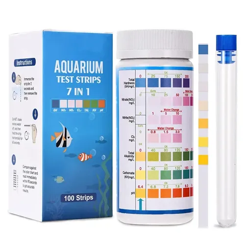 7-IN-1 100 stücke Aquarium Test Streifen Fisch Tank Test Kit Süßwasser Salzwasser Aquarium Wasser