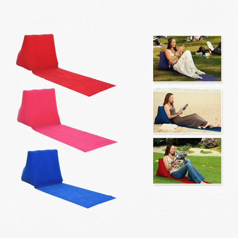 L Faltbare Weiche Aufblasbare Strand Matte Festival Camping Freizeit Liege Zurück Kissen Kissen Stuhl Sitz Air Bett Reise Matratze Image
