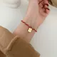 Ramos Ethnische Titan Edelstahl Rot Seil Kette Armbänder Trendy 18K Gold Überzogene Gute Luck Charm