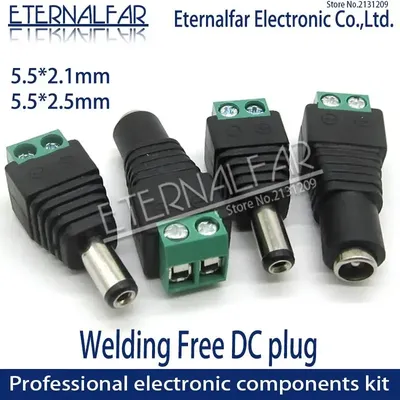5 5mm x 2 1mm 2 5mm Buchse Stecker DC12-24 Stecker Adapter einfarbiger LED-Streifen und