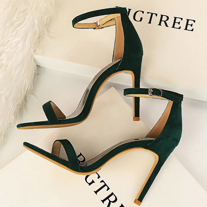 BIGTREE Schuhe Sommer Frauen Sandalen Wildleder Hohl High Heels Stiletto Mode Sandalen Frauen Heels Damen Schuhe frauen Sandalen