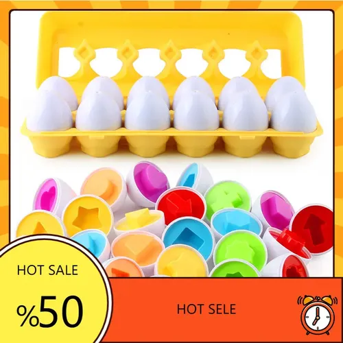 Montessori Baby Spielzeug Spiel Ei Puzzle Gemüse Obst Geometrie Passenden Ei Farbe Form Ostern Ei