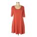 Cupio Casual Dress - A-Line Scoop Neck 3/4 sleeves: Pink Print Dresses - Women's Size Medium