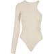 Body URBAN CLASSICS "Urban Classics Damen Ladies Organic Stretch Asymmetric Body" Gr. 5XL, US-Größen, beige (whitesand) Damen Bodies Shirtbodys