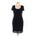 Ronni Nicole Casual Dress - Sheath Scoop Neck Short sleeves: Black Print Dresses - Women's Size 10