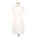 Kensie Cocktail Dress - Sheath Crew Neck Short sleeves: White Print Dresses - Women's Size 8