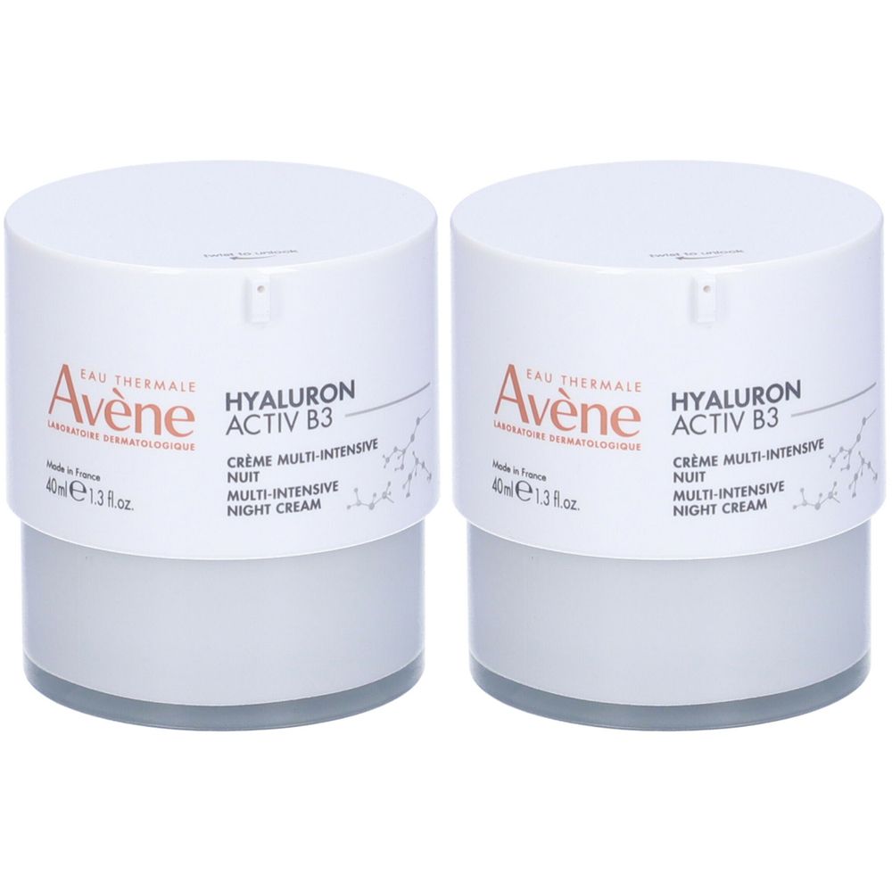Eau Thermale Avène Hyaluron Activ B3 Crema Notte Multi-Intensive x2 2x