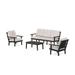 POLYWOOD® Oxford 4-Piece Deep Seating Set w/ Sofa Metal in Black | 35.5 H x 76.06 W x 31.66 D in | Outdoor Furniture | Wayfair PWS2140-2-BL145999