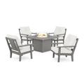 POLYWOOD® Prairie 5 Piece Multiple Chairs Seating Group w/ Cushions Plastic in Gray | Outdoor Furniture | Wayfair PWS2146-2-GY152939