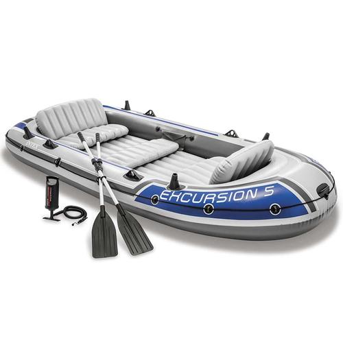 INTEX Schlauchboot mit Rudern und Pumpe Excursion 5 Set 68325NP