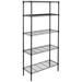 5-Layer Plastic Coated Iron Shelf 180*90*35 Storage Shelf, Black - 35.43" x 13.78" x 70.87"