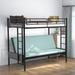 Metal Twin over Full Size Bed Frame with Ladder, Multifunctional Bunk Bed with Safety Rail, Convertible Bottom Bunk