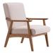 Solid Wood Retro Simple Single Sofa Chair Backrest without Buckle Beige - 26.77"L x 29.13"W x 33.07"H