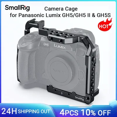 SmallRig Für Panasonic Lumix GH5 /GH5S Kamera Käfig Mit 1/4' 3/8' Themen Löcher und Kalten Schuh Platte Montieren NATO schiene Kit 2646
