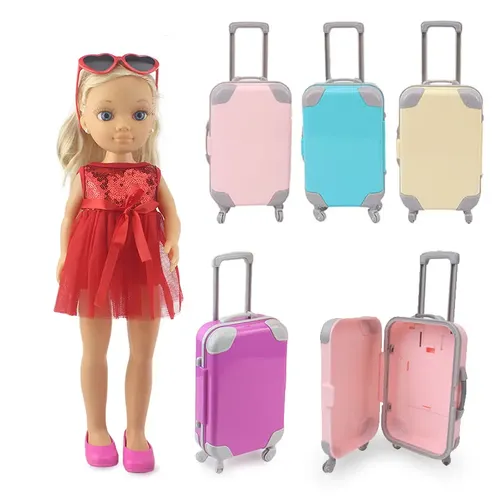 Neue Reizende Reise Koffer Fit 42cm FAMOSA Nancy Puppe Puppe Schuhe Zubehör