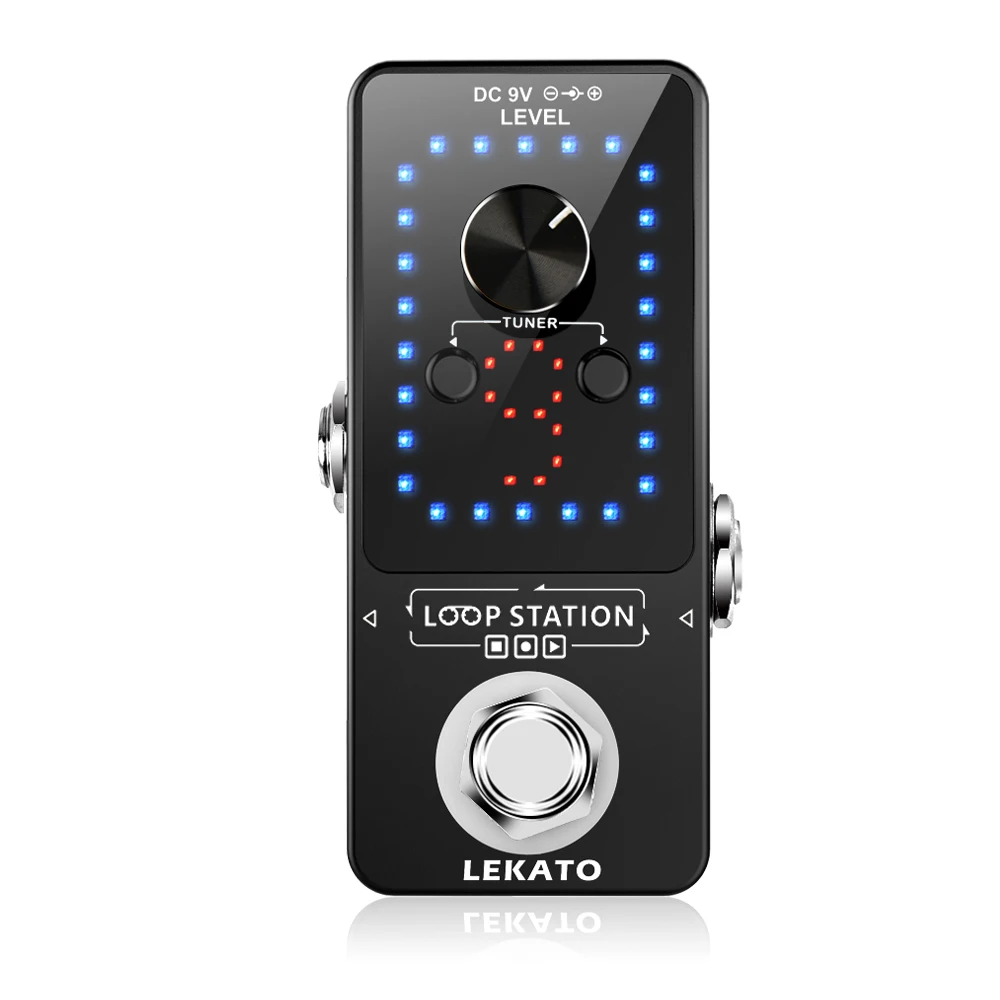 LEKATO Gitarreneffektpedal Looper 9 Loops 40 Minuten Aufnahmezeit Loop Station mit Tuner Overdub Gitarren Looper Musical Sports Image