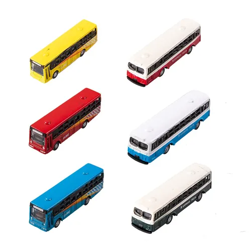 2 Stück n Maßstab 1/150 Metall Miniatur Modell bus für Garten/Eisenbahn/Eisenbahn/Zug