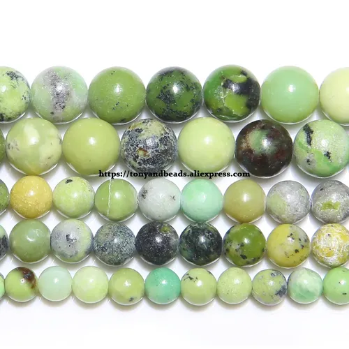 Natürliche China Material Chrysopras Jade Stein Runde Lose Perlen 6 8 10 MM Pick Größe Für Schmuck