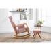 Rocking Chair With Ottoman, Mid Century Modern Upholstered Fabric Rocking Armchair with Thick Padded Cushion