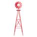 8FT Weather Resistant Yard Garden Windmill Red - (26 x 26 x 96)"