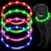 Mouind 4 Pieces LED Pet Collar Light Up Dog Collars USB Rechargeable Water Resistant Pet Collar Cuttable Glowing Dog Collar Pet Necklace Loop for Dogs Pink Green Blue Red (Classic Style)