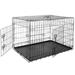 Premium 36-Inch Black Metal Dog Crate Kennel - Folding Pet Cage with 2 Doors and Tray Pan